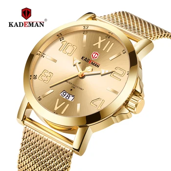 Minimalizm męskie zegarki luksusowe klasyczne zegarki kwarcowe zegarki top marki KADEMAN miłośnicy zegarek firmy wszystkie nierdzewnej 3 ATM zegarek Relogio