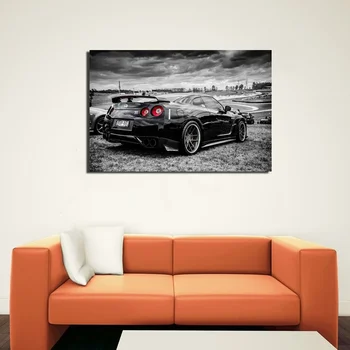 Sportowy samochód wyścigowy Nissan GTR Super Car Wall Poster Art Painting Pictures Wall Art for Living Room Home Decor (No Frame)
