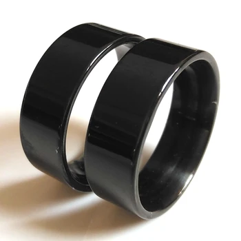 50 szt. nowy przyjazd wysokiej jakości Comfort-fit 8 mm czarny pasek pierścionek rozmiar 17-21 mm stal nierdzewna moda pierścień prezent Świąteczny rzecz