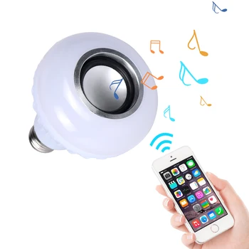 E27 Smart RGBW Wireless Bluetooth Speaker Bulb Music Playing Dimmable LED Light Bulb lampa z 24 przyciskami zdalnego sterowania