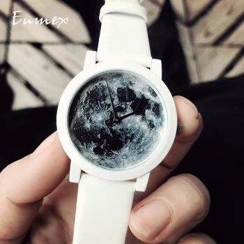 2018 Enmex creative design neutralne zegarek moonscape Stereoscopic 3D ou simple face nature fashion kwarcowy zegarek damski