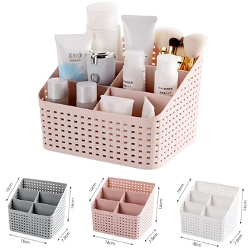 1SZT Multi-skin Home Home Imitation Rattan Series Cosmetic Storage Box Dresser Finishing Box Desktop Plastic Care Products Shelf