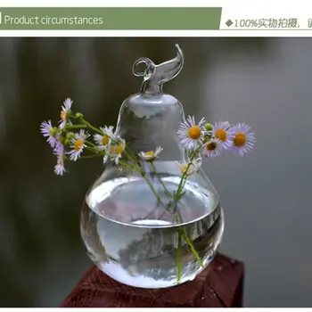 Wazon szklany z gruszką Świąteczny terrarium szklany wazon do kwiatów gruszka sfera 15*10 cm zawieszone na wazony domowe ślubna ozdoba gruszka przezroczysty
