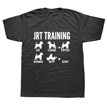 Zabawny jack-russell-terrier pies tata graficzny koszulki mężczyźni lato bawełna Harajuku plus rozmiar O szyi uliczny hip-hop t-shirt