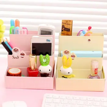 DIY papierowa tablica składane pudełka do przechowywania biuro szkolny organizator piórnik długopis makijaż stół narzędzia biurowe kosmetyczne przechowywania