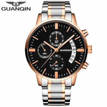 GUANQIN Watch Men Luxury 2019 męskie zegarki Top Brand Luxury Man zegarek data chronograf męskie złoty zegarek kwarcowy zegarek Luxo
