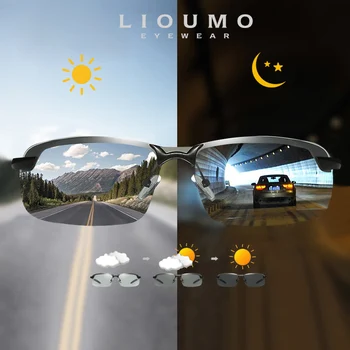 LIOUMO Design kwadratowe okulary dla mężczyzn kobiet okulary polaryzacyjne do jazdy fotochromowe okulary kameleon soczewka lentes sol hombre