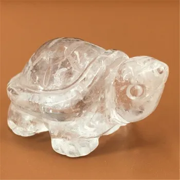 Lecznicze minerały ręczne zewnętrzny Biały Kryształowy Żółw naturalny przezroczysty kwarc kryształ żółw na prezent
