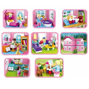 Kitoz DIY dom dla Lalek miniaturowy domek dla lalek dom, dom ogród mini pokój skrzynia blok konstrukcyjny cegła zabawka dla dziewczynki