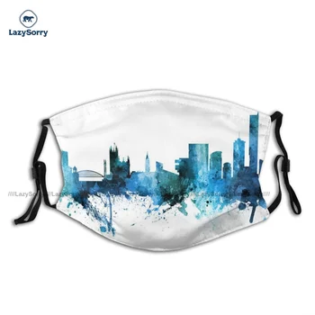 Print Adjustable Manchester England Skyline Second Face Mask Cool Adult Cloth Twarzowy Mouth Mask With Filter