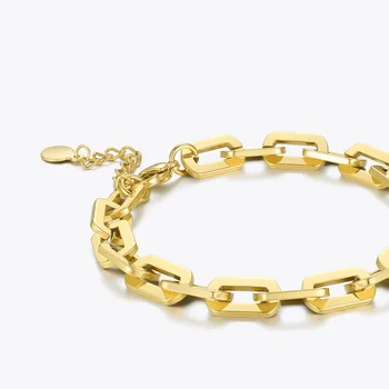 ENFASHION Goth kwadratowy bransoletka łańcuch dla kobiet złoty kolor bransoletki osób 2020 ze stali nierdzewnej biżuteria moda prezent boże Narodzenie B2209