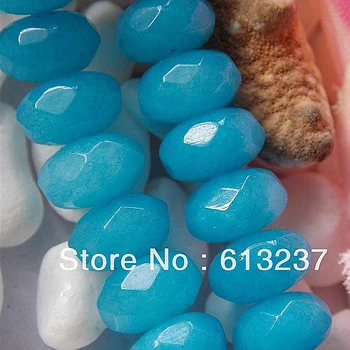 Kamień naturalny malowane niebieski 5x8 mm chalcedon jade fasetowany Rondelle liczydło luźne koraliki damskie biżuteria wyciąganie wniosków 15 cali MY4193