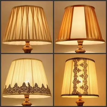E27 Art Deco abażury do lamp stołowych tkanina, okrągły klosz nowoczesny styl pokrywa lampy do światła