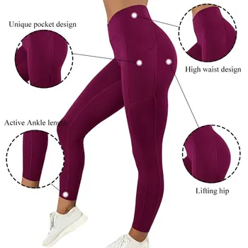 Sexy Fitness Women Gym Leggings Push Up High Waist Pocket Workout Slim Leggins Fashion Casual Mujer Pencil Pants
