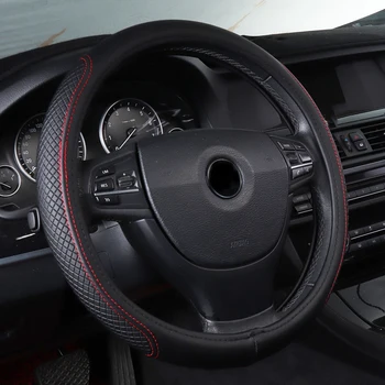Uniwersalna pokrywa kierownicy samochodu sztuczna skóra kierowniczy pokrywa do Audi A6 C5 C6 C7 4f Avant Allroad A7 A8 Q2 Q5 2018 2016 Q7