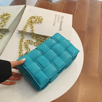Luksusowe torebki torby damskie markowe torebki wysokiej jakości splot ramienia Crossbody torba dla kobiet 2020 moda jednolity projekt łańcucha