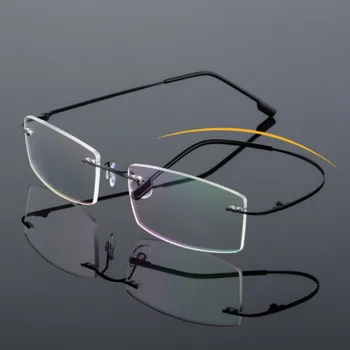 Ultra lekkie, metalowe okulary bez oprawek mężczyźni kobiety wielobarwne elastyczne lustro optyczne ramki przepisane im składane okulary do oczu A1