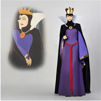 Królewna Śnieżka, Zła Królowa Macocha Kostium Strój Halloween Cosplay Dorosły + Darmowa Korona