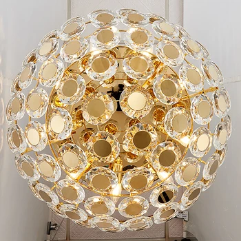 YOOGOO nowoczesne złote lampy sufitowe salon Kryształ sypialnia lampa Twórczy art deco korytarz oprawy