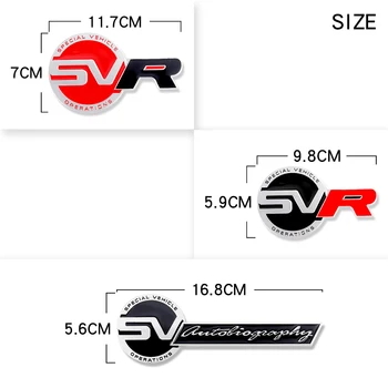 1szt 3D metalowa naklejka SV SVR ikona logo biżuteria, akcesoria do Land Rover Range Rover Evoque Defender Discovery stylizacja samochodu