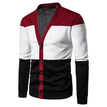 Męskie sweter V-neck modny sweter Homme sweter wiosna Smart Casual jesień Slim Bottoming koszula męska odzież MOOWNUC MWC