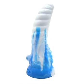 Silikonowy korek analny realistyczny Róg zwierząt dildo spirali w górę Mixup tyłek wibratory stymulują G-spot, sexy zabawki dla mężczyzn kulminacja Sexoshop