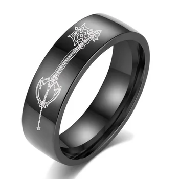 6 mm Kingdom Hearts Ring Men Oblivion & Oathkeeper Keyblade Kingdom Hearts Rings Men Kingdom Hearts Rings for Men
