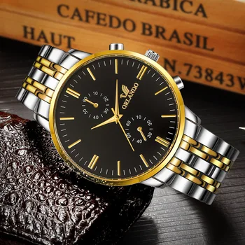 2019 luksusowej marki Orlando męskie zegarki Męskie kwarcowy zegarek męski biznes mężczyzna zegarka Relogio Masculino zegarki męskie
