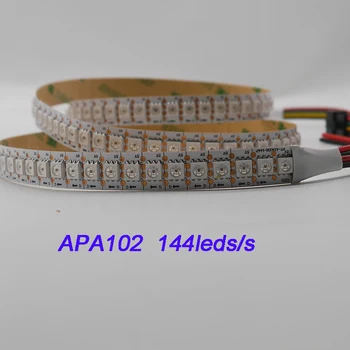 APA102 strip,1m/3m/5m 30/60/72/96/144 diod led/pikseli/m APA102 Smart led pixel strip ,dane i zegar oddzielnie DC5V IP30/IP65/IP67