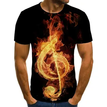 2020 Nowa koszulka męska muzyka symbol t-shirt 3d guitar t-shirt koszulka drukowanych gotycki anime ubrania z krótkim rękawem, t-shirt 110-6XL