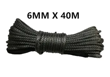 Darmowa wysyłka gorąca sprzedaż 6 mm x 40 m syntetyczne linii wciągarki linii uhmwpe kabel plazmowy linka z powłoką akcesoria samochodowe