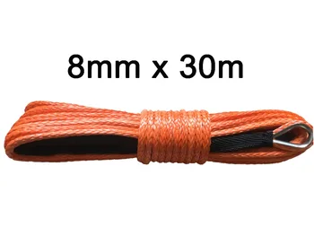 Darmowa wysyłka 8 mm*30 m uhmwpe lina syntetyczna lina wciągarki do off-road кевларовой wciągarki linii