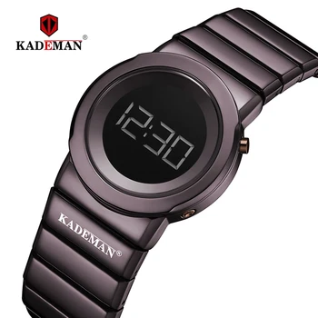 KADEMAN nowe Womon zegarek różowe złoto top marki luksusowe zegarki LCD wyświetlacz kwarcowy wodoodporne zegarki damskie zegarki damskie zegarki dla dziewczyn