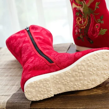 Phoenix Wróbel 2020 zima nowy trójwymiarowy kwiat antyczny styl buty chińska haftowane buty winda Ханфу buty