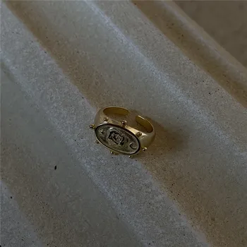 RUIYI koreański styl prawdziwe srebro próby 925 Róża słońce kwiat gładka powierzchnia pierścienia kobiety minimalistyczny moda Vintage otwarcie pierścienia