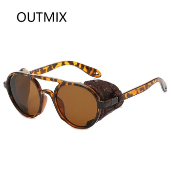 2021 nowy Vintage okrągły podwójny Promień okulary męskie moda gothic steampunk okulary damskie UV400 odcień unisex Oculos De Sol