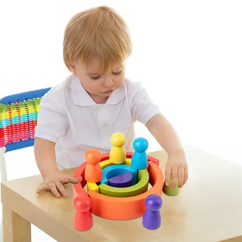 Zabawki Dla Dzieci Tęcza Drewniane Zabawki Półkole Bloki Prostokątna Deska Pegdolls Geometryczne Zabawki Drewniane Dla Dzieci Edukacja