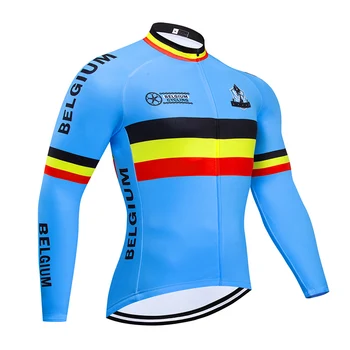 2021 Team BELGIUM Winter Cycling Jersey 9D Gel Set Bike Clothing męska Ropa Ciclismo Thermal Fleece rowerowa odzież rowerowa odzież