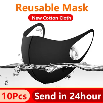 50 100szt usta Maska Czarna tkanina bawełniana maska anty mgła kurz zmywalne i wielokrotnego użytku osłony usta-муфель wodoodporna, maska do twarzy PM2.5