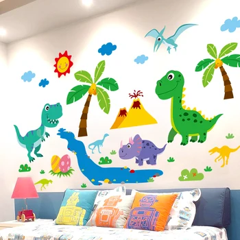 [SHIJUEHEZI] dinozaur drzewo ścienne naklejki DIY balony zwierzęta naklejki ścienne dla dzieci pokój Dziecięcy, Sypialnia, pokój Dziecięcy dekoracje domu