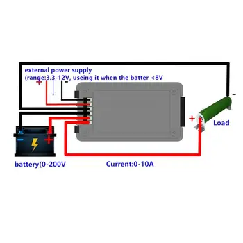Miernik prądu stałego 0-200V 0-10A tester baterii woltomierz amperomierz napięcie zasilania prąd impedancja pojemność Miernik energii podczas monitor