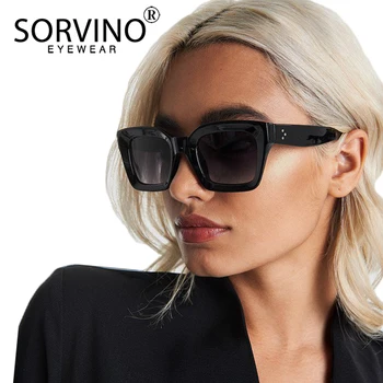 Sorvino retro odcienie dla kobiet kwadratowe okulary 2020 luksusowe marki projektant biały czarny przezroczysty Lampart okulary SP291