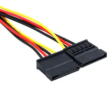 2500 szt./lot * 4pin Serial ATA SATA 4 Pin IDE Molex to 2 of double 15 Pin HDD Power Adapter Cable Hot Worldwide Promotion