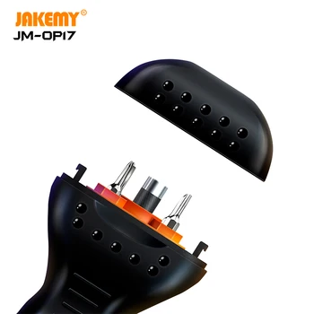 JAKEMY JM-OP17 9 IN 1Multi-funkcjonalny Przenośny mini-śrubokręt z wymiennymi rolki DIY Narzędzie do demontażu telefonu, tabletu