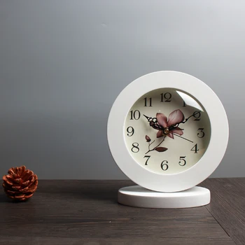 6 cali biały klasyczny drewniany cichy zegar retro kreatywne sztuka zegar Główny decro