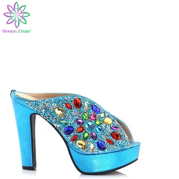 Nowa dostawa designerskie obuwie Damskie luksus 2019 nigerii damskie buty ślubne zdobione kryształkami Slip on Women Party Pumps