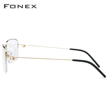 FONEX stop tytanu optyczne okulary oprawa mężczyźni połowa recepty okulary koreański kobiety krótkowzroczność Безвинтовые punkty 98623