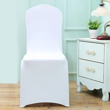 50 / 100szt tanie białe suknie ślubne pokrowce na krzesła elastan sale lycra pokrowce krzesło do ślubu imprezy świąteczne dekoracje