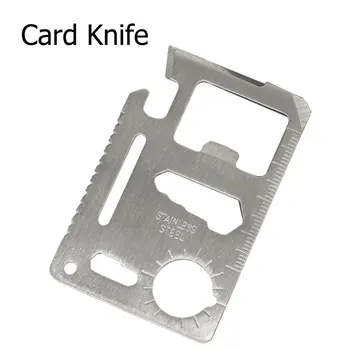 1szt multi narzędzia 11 w 1 Wielofunkcyjny basen polowanie przetrwanie kemping przewodnik portfel wojskowa karta kredytowa nóż Srebrny klucz