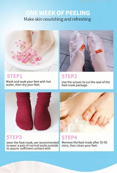 PUTIMI 2Pair Peach Feet Peeling Foot Mask Dead Skin Remover for Pedicure Socks Nawilżający Złuszczający Foot Mask Foot Patch